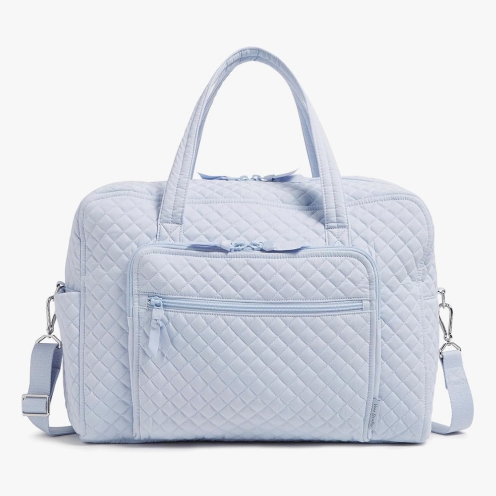 Vera Bradley iconic weekender Quilted Light Blue Travel Bag